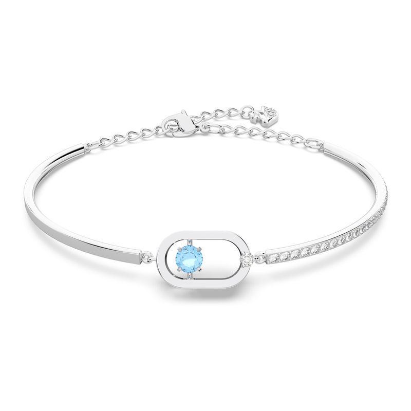 Pulsera-Swarovski-Sparkling-Dance-Oval-Azul-Baño-de-rodio