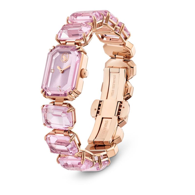 Reloj--Pulsera-de-talla-octogonal--Rosa-Acabado-tono-oro-rosa