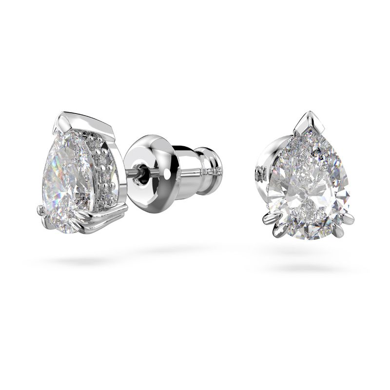 Pendientes-de-boton-Millenia-Talla-pera-Blancos-Baño-de-rodio