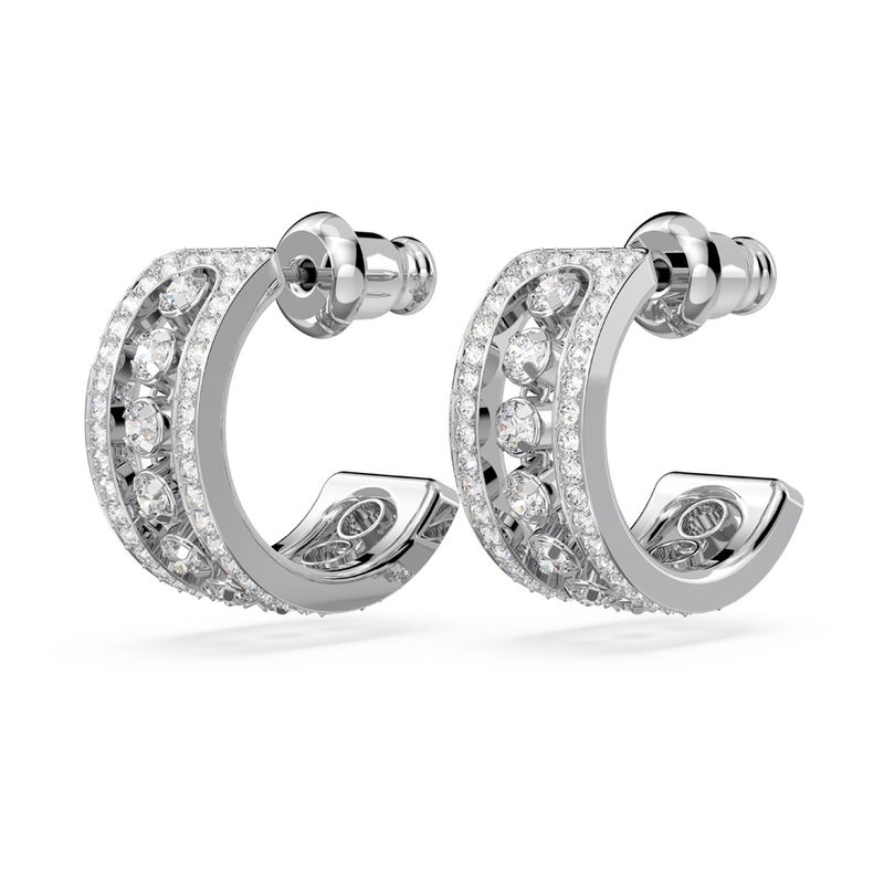 Pendientes-de-aro-Further-Blancos-Baño-de-rodio