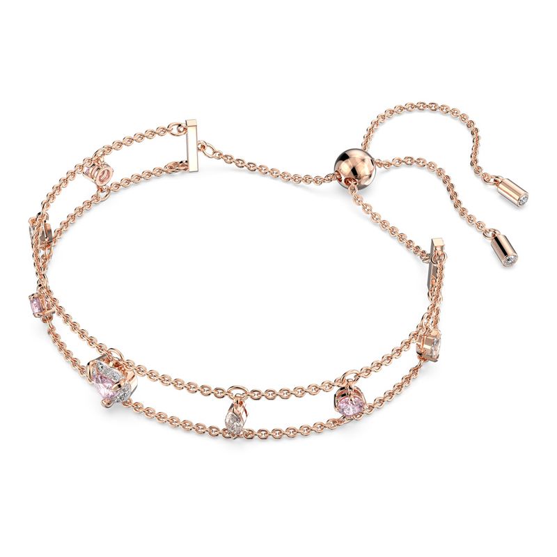 Pulsera-One-Tallas-mixtas-Corazon-Rosa-Baño-tono-oro-rosa