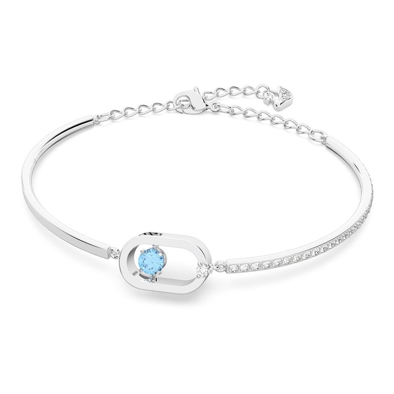 Pulsera-Swarovski-Sparkling-Dance-Oval-Azul-Baño-de-rodio