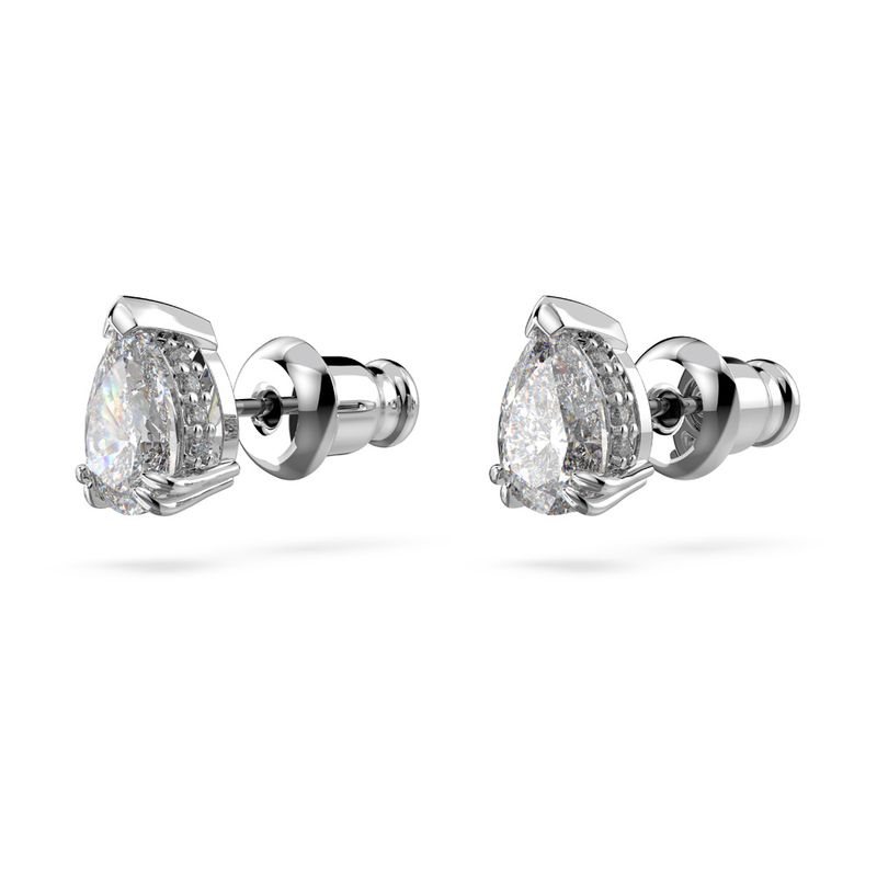 Pendientes-de-boton-Millenia-Talla-pera-Blancos-Baño-de-rodio
