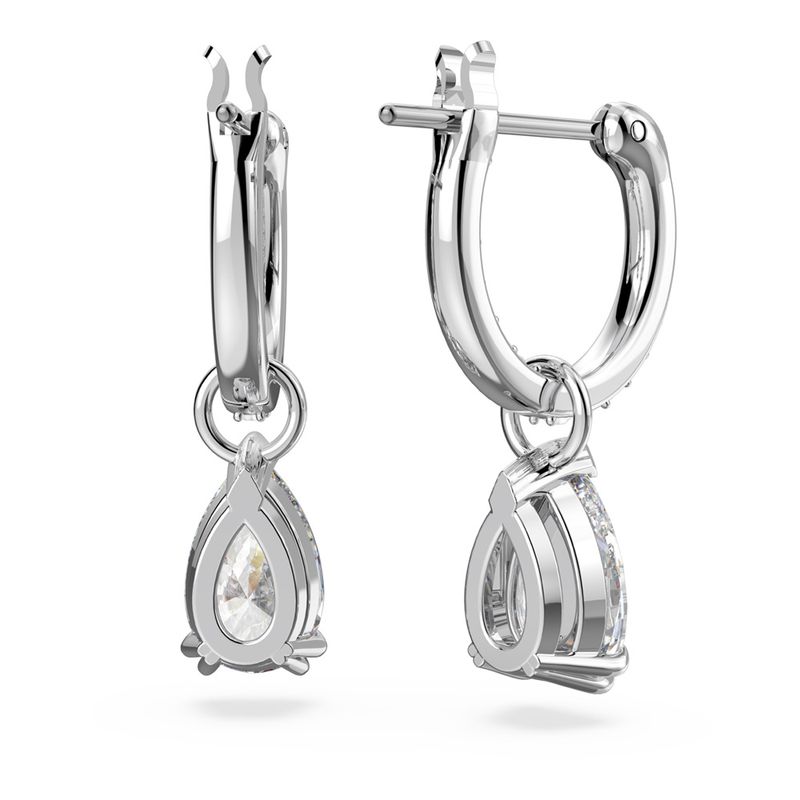 Pendientes-de-aro-Millenia-Talla-pera-Blancos-Baño-de-rodio