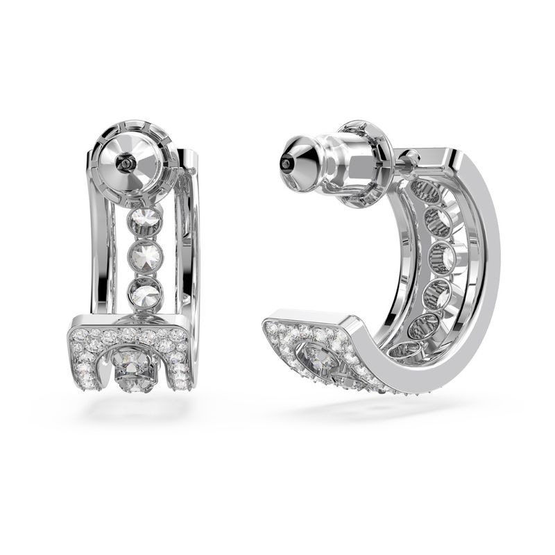 Pendientes-de-aro-Further-Blancos-Baño-de-rodio