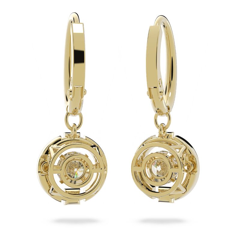 Pendientes-Swarovski-Sparkling-Dance-Talla-redonda-Blancos-Baño-tono-oro