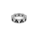 Anillo-de-coctel-Ortyx-Talla-triangular-Negro-Baño-de-rodio