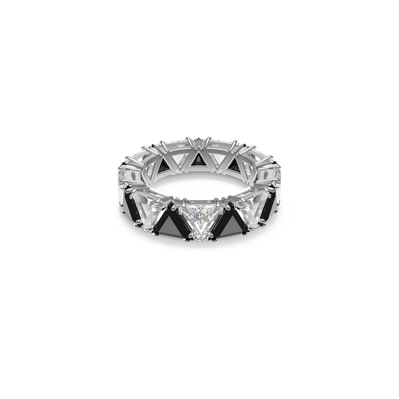 Anillo-de-coctel-Ortyx-Talla-triangular-Negro-Baño-de-rodio