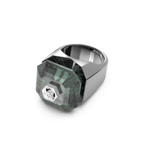 Anillo Numina, Talla octogonal, Negro, Baño de rutenio