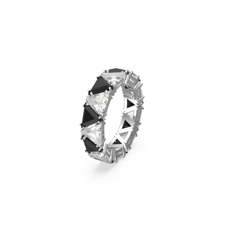 Anillo-de-coctel-Ortyx-Talla-triangular-Negro-Baño-de-rodio