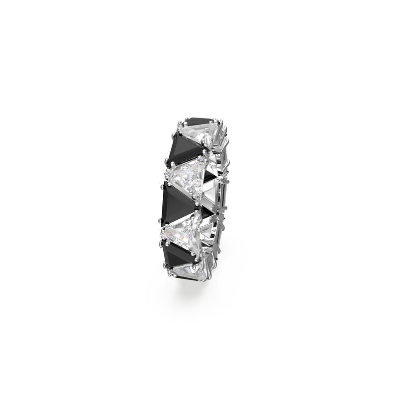 Anillo-de-coctel-Ortyx-Talla-triangular-Negro-Baño-de-rodio