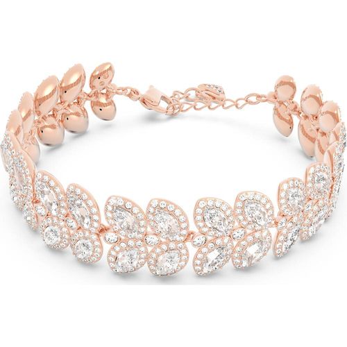Pulsera Baron, Blanca, Baño tono oro rosa