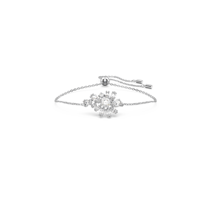 Pulsera-Gema-Flor-Blanca-Baño-de-rodio