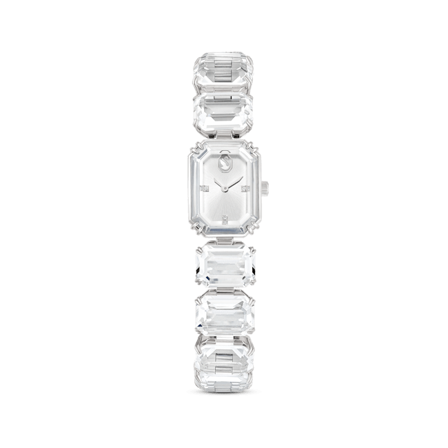 Reloj--Pulsera-de-talla-octogonal--Blanco-Acero-inoxidable
