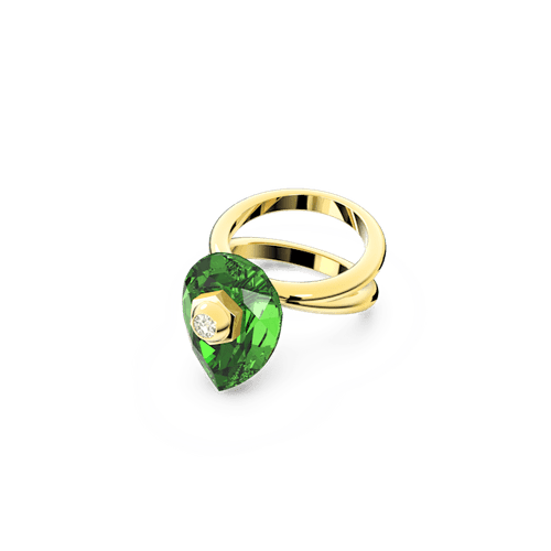 Anillo Numina, Talla pera, Verde, Baño tono oro