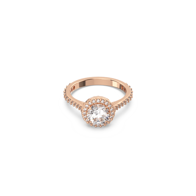 Anillo-de-coctel-Constella-Talla-redonda-Pave-Blanco-Baño-tono-oro-rosa