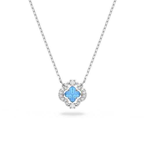 Collar Swarovski Sparkling Dance, Azul, Baño de rodio
