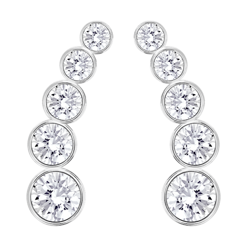 Pendientes Harley, Blancos, Baño de rodio