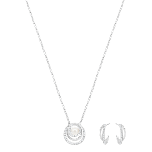 Conjunto Free Pearl, Blanco, Baño de rodio