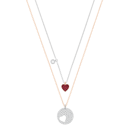 Colgante Crystal Wishes Heart, Corazón, Rojo, Combinación de acabados metálicos
