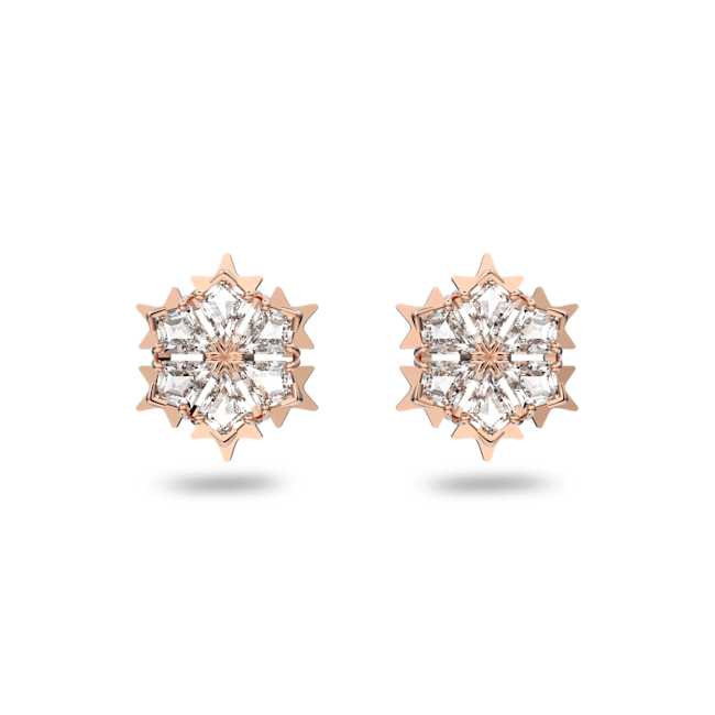 Pendientes-de-boton-Magic-Blancos-Baño-tono-oro-rosa
