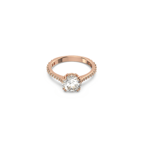 Anillo de cóctel Constella, Talla princesa, Pavé, Blanco, Baño tono oro rosa