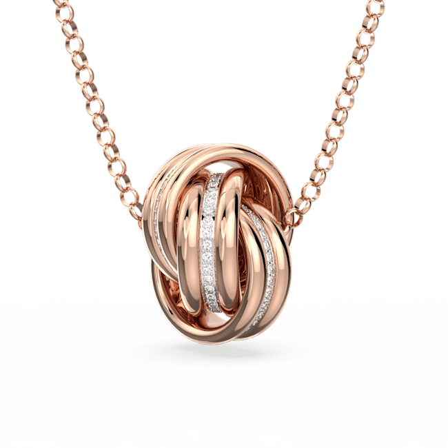 Colgante-Further-Circulos-entrelazados-Mediano-Blanco-Baño-tono-oro-rosa
