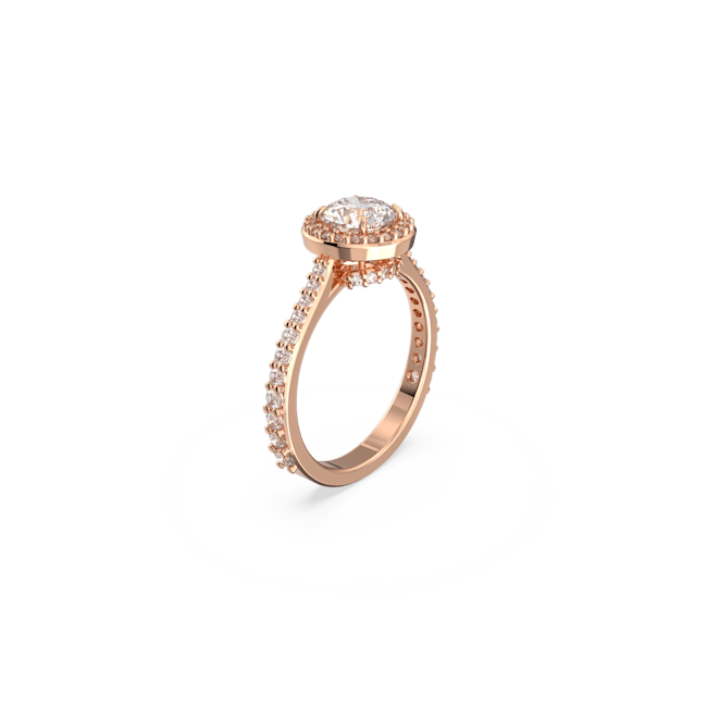 Anillo-de-coctel-Constella-Talla-redonda-Pave-Blanco-Baño-tono-oro-rosa