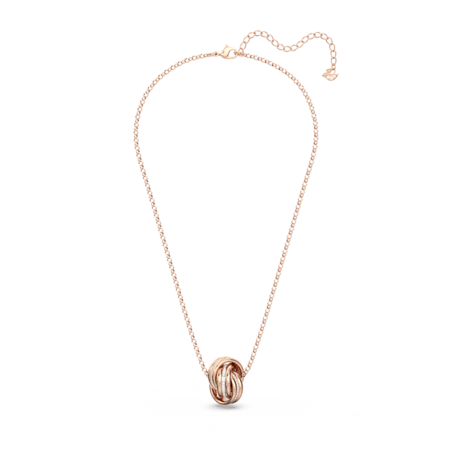 Colgante-Further-Circulos-entrelazados-Mediano-Blanco-Baño-tono-oro-rosa