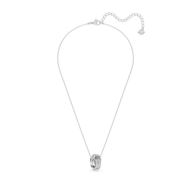 Colgante-Further-Circulos-entrelazados-Pequeño-Blanco-Baño-de-rodio