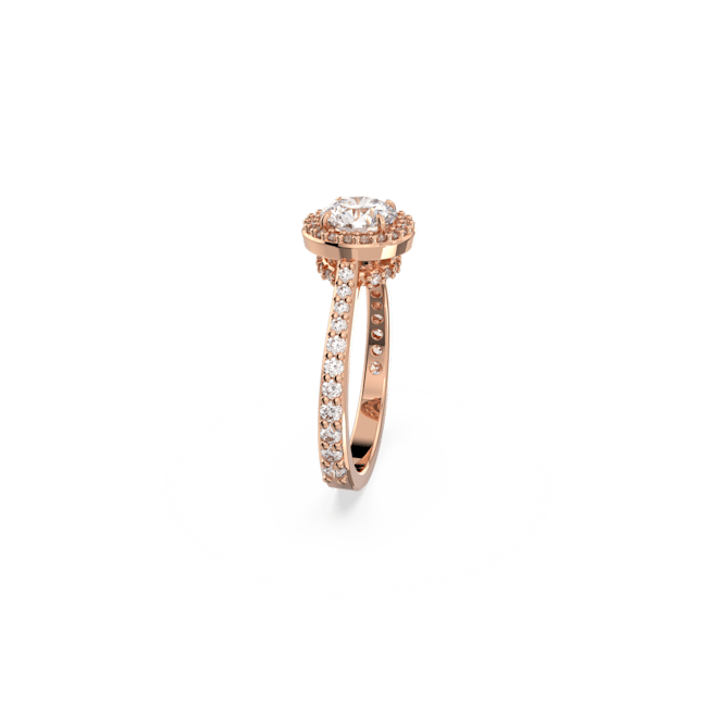Anillo-de-coctel-Constella-Talla-redonda-Pave-Blanco-Baño-tono-oro-rosa