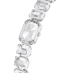 Reloj--Pulsera-de-talla-octogonal--Blanco-Acero-inoxidable