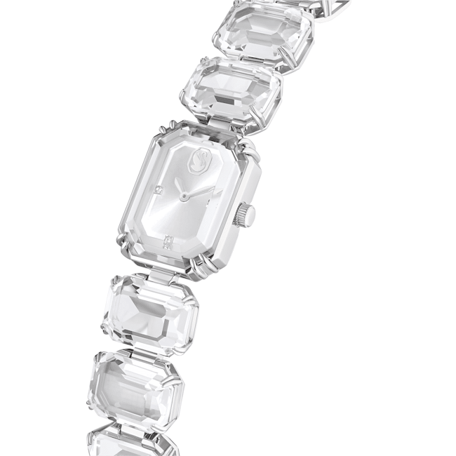 Reloj--Pulsera-de-talla-octogonal--Blanco-Acero-inoxidable