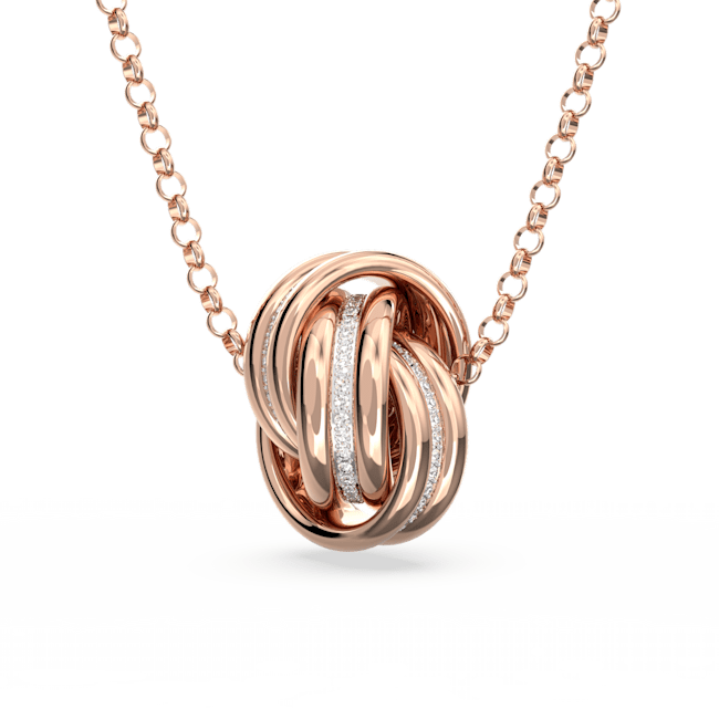 Colgante-Further-Circulos-entrelazados-Mediano-Blanco-Baño-tono-oro-rosa