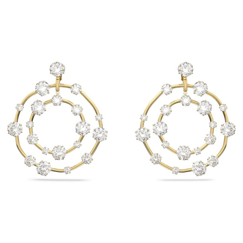 Pendientes-de-clip-Constella-Talla-redonda-Blancos-Baño-tono-oro