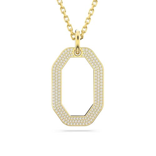 Colgante Dextera, Forma octagonal, Blanco, Baño tono oro