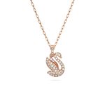 Colgante-Swarovski-Iconic-Swan-Cisne-Pequeño-Blanco-Baño-tono-oro-rosa