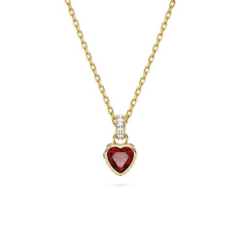 Colgante Stilla, Corazón, Rojo, Baño tono oro