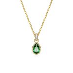 Colgante-Stilla-Talla-pera-Verde-Baño-tono-oro