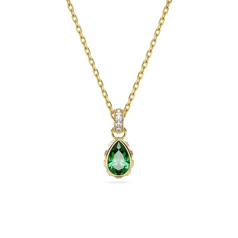 Colgante-Stilla-Talla-pera-Verde-Baño-tono-oro