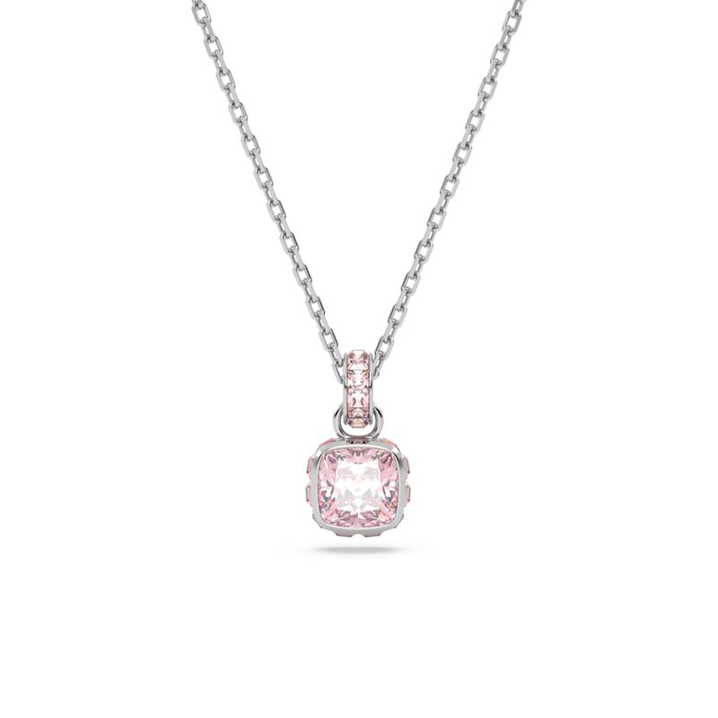 Colgante-Birthstone-Talla-cuadrada-Junio-Rosa-Baño-de-rodio