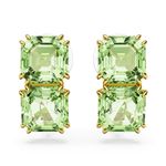Pendientes-de-clip-Millenia-Talla-cuadrada-Verdes-Baño-tono-oro