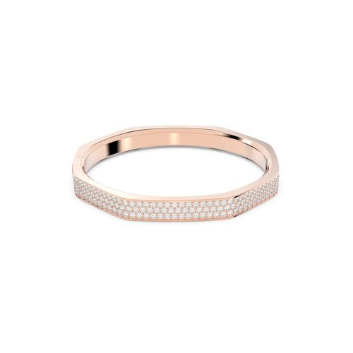 Brazalete Dextera, Forma octagonal, Blanco, Baño tono oro rosa