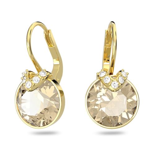 Pendientes Bella V, Talla redonda, Tono dorado, Baño tono oro