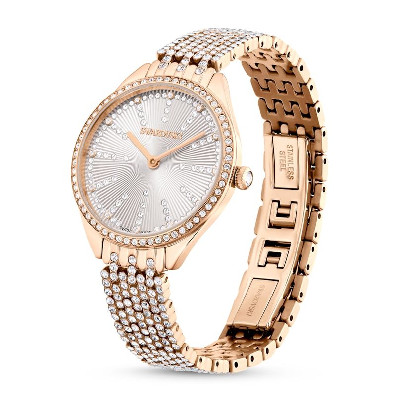 Reloj-Attract-Fabricado-en-Suiza-Recubierto-en-pave-Brazalete-de-metal-Tono-oro-rosa-Acabado-tono-oro-rosa