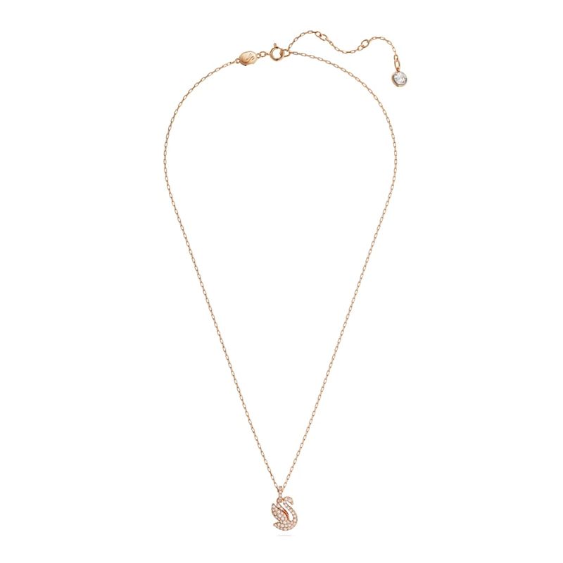 Colgante-Swarovski-Iconic-Swan-Cisne-Pequeño-Blanco-Baño-tono-oro-rosa