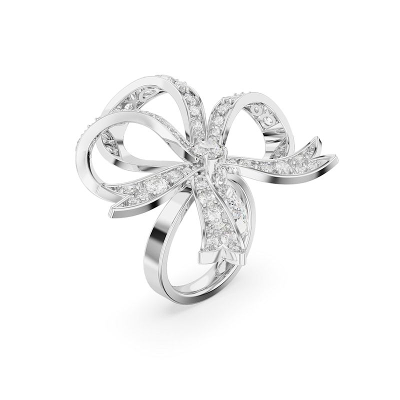 Anillo-de-coctel-Volta-Lazo-Grande-Blanco-Baño-de-rodio