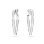 Pendientes-de-aro-Matrix-Corazon-Grandes-Blancos-Baño-de-rodio