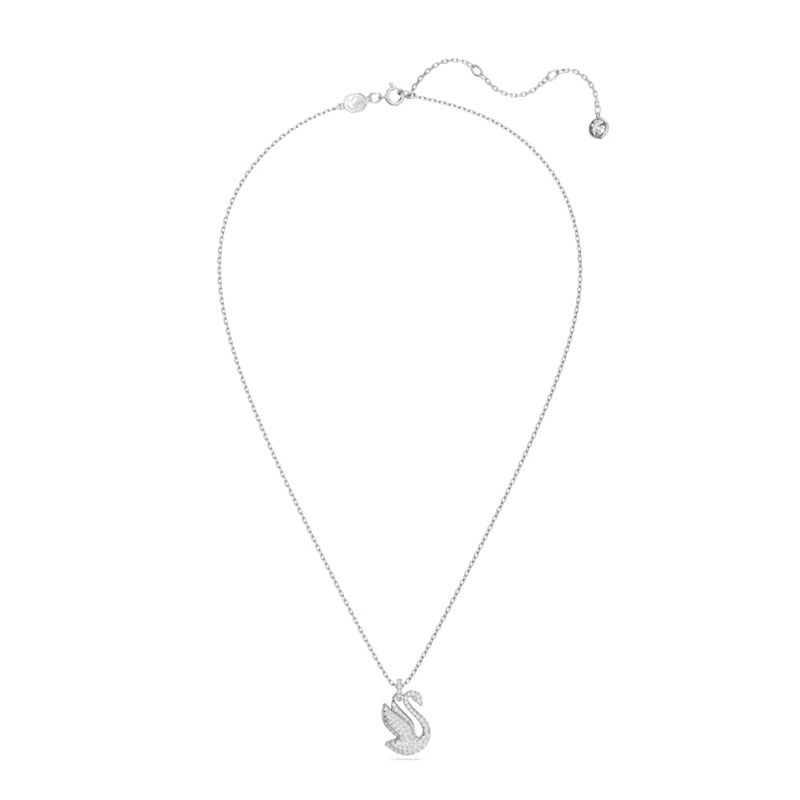 Colgante-Swarovski-Iconic-Swan-Cisne-Pequeño-Blanco-Baño-de-rodio