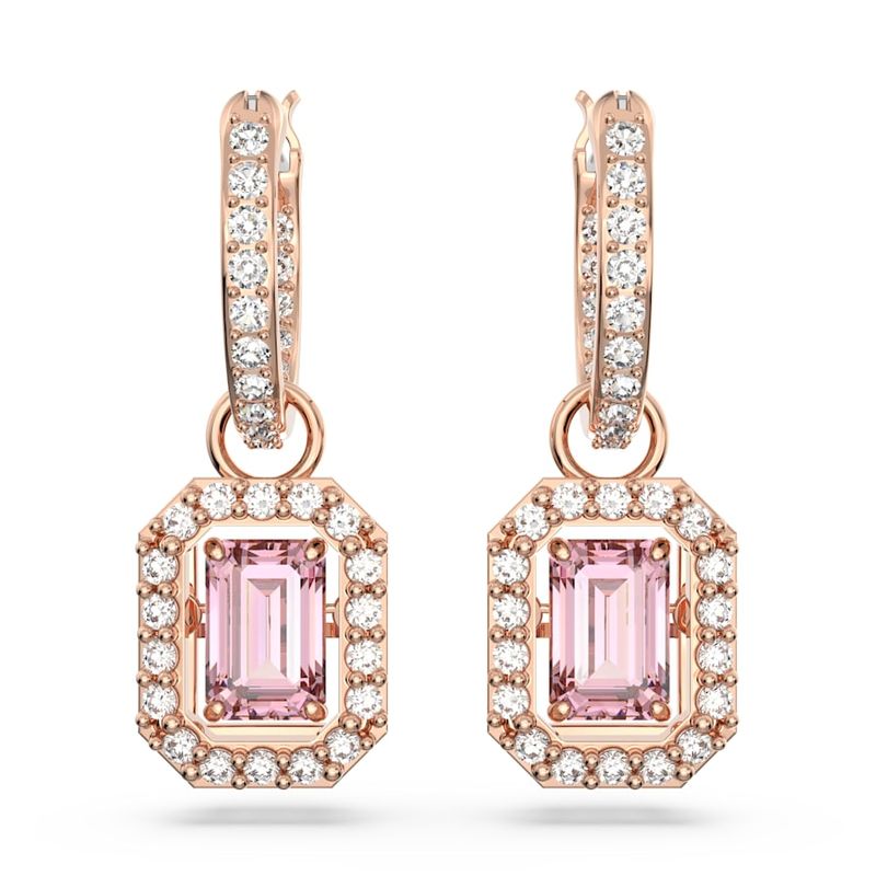 Pendientes-Millenia-Talla-octogonal-Rosas-Baño-tono-oro-rosa
